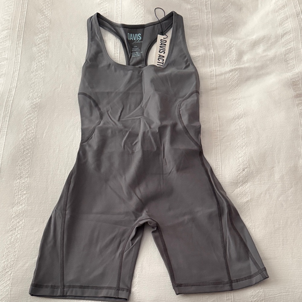 Charcoal Racerback Bodysuit